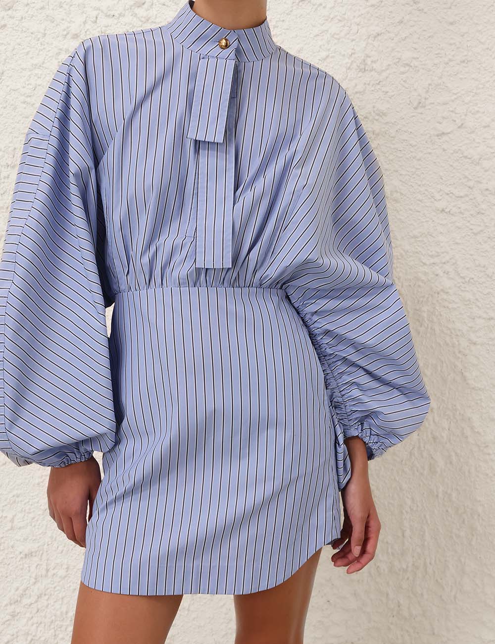 SPECIAL ORDER Drawstring Stripe Mini Dress