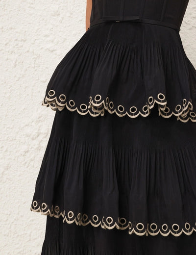 SPECIAL ORDER Embroidered Tiered Midi Dress