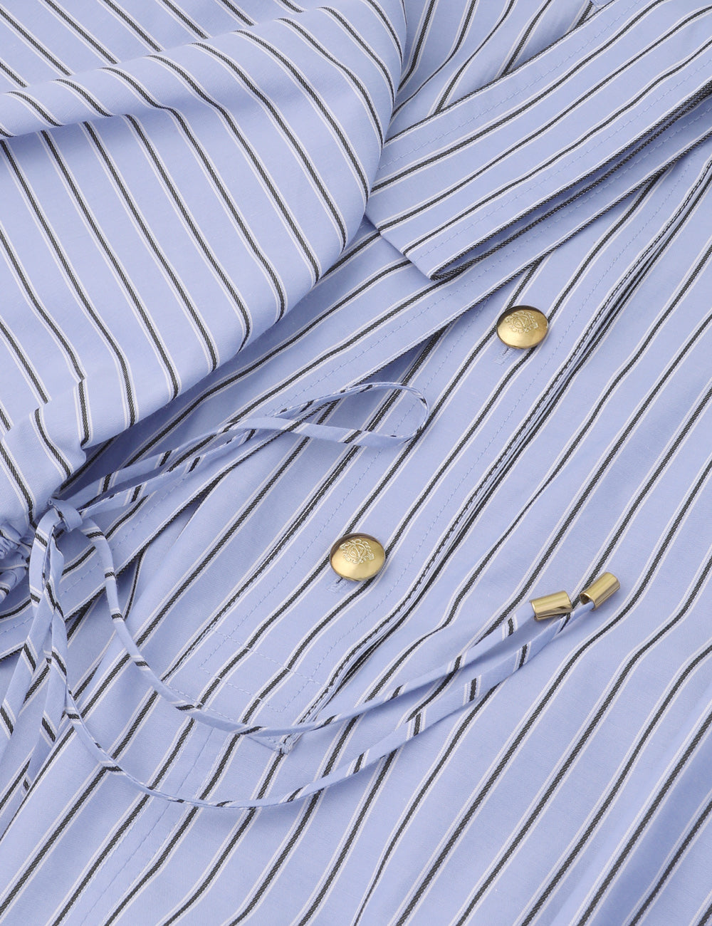 Drawstring Stripe Blouse