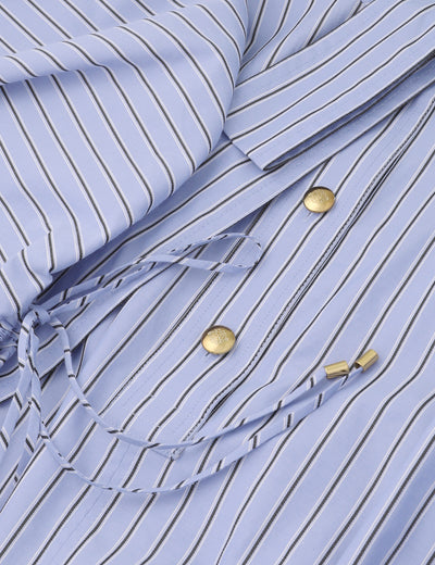 Drawstring Stripe Blouse