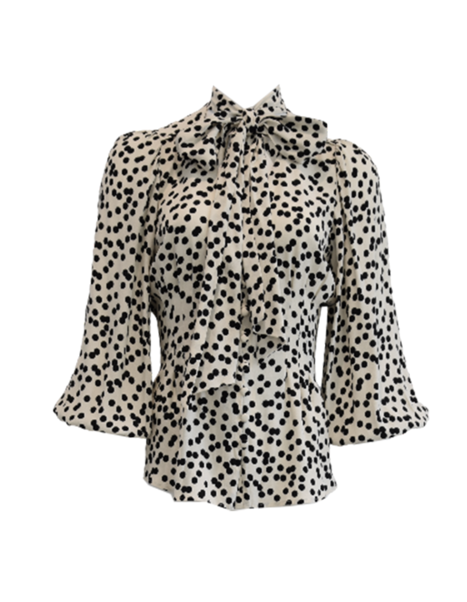 Bow Pleat Blouse Viscose ( Polka Dot)