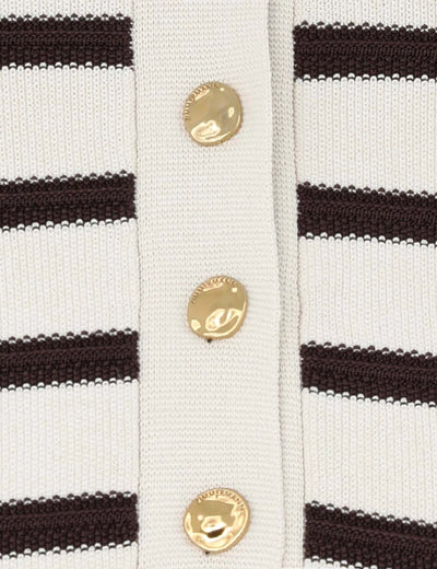 Illuminate Stripe Polo (Cream/Chocolate)