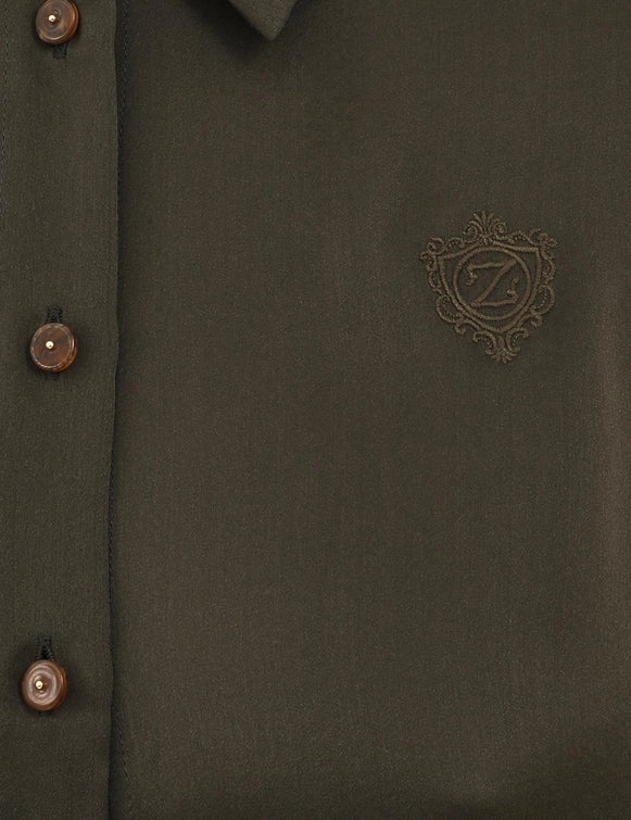 SPECIAL ORDDER Hypnotic Satin Shirt (Olive)