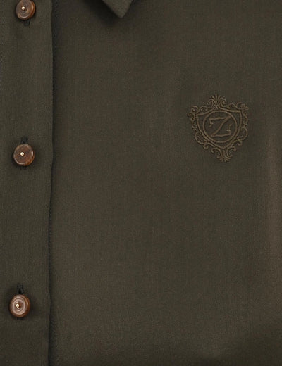 SPECIAL ORDDER Hypnotic Satin Shirt (Olive)
