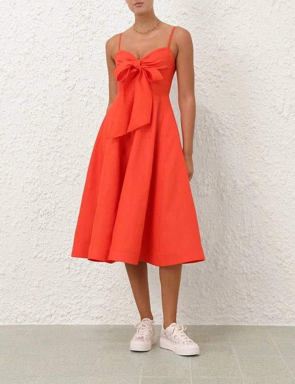 SPECIAL ORDER Crush Tie Front Midi Dress