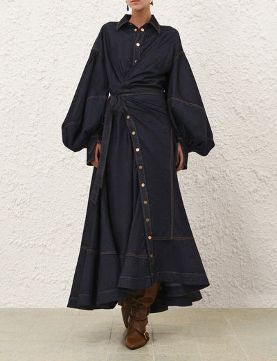 SPECIAL ORDER Denim Wrap Maxi Dress