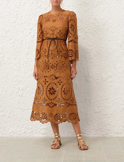 SPECIAL ORDER Pop Embroidered Midi Dress