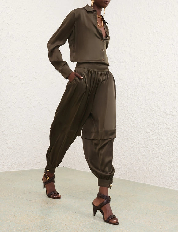SPECIAL ORDDER Hypnotic Satin Shirt (Olive)
