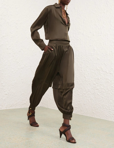 SPECIAL ORDDER Hypnotic Satin Shirt (Olive)