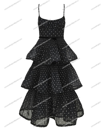 Pleated Tiered Midi Dress