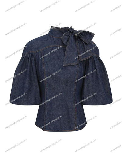 Denim Fitted Blouse