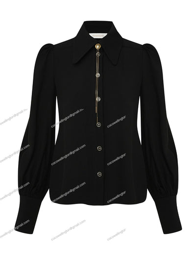 Collared Blouse (Black)