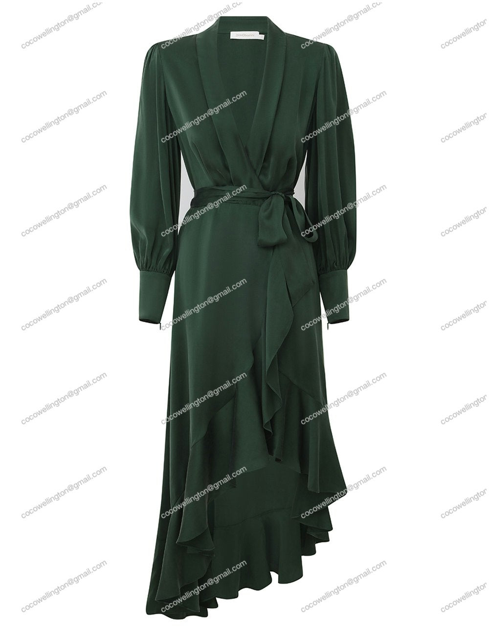 Silk Wrap Midi Dress (Forest Green) Coco Wellington Silk Wrap Midi Dress (Forest Green) Coco Wellington