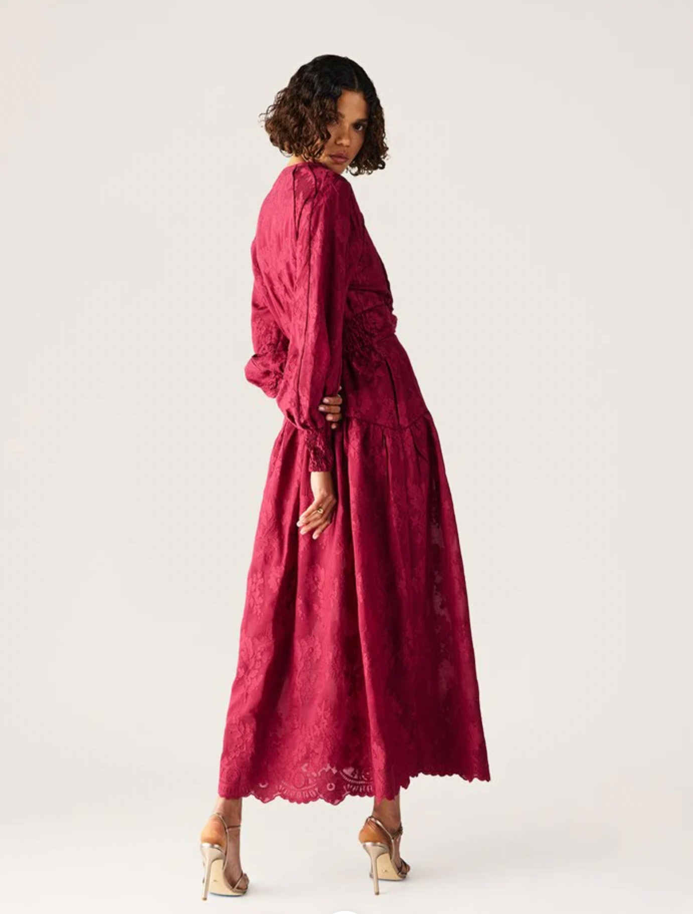Edith Lace Maxi Dress (Cherry)