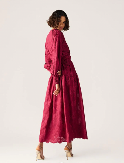 Edith Lace Maxi Dress (Cherry)