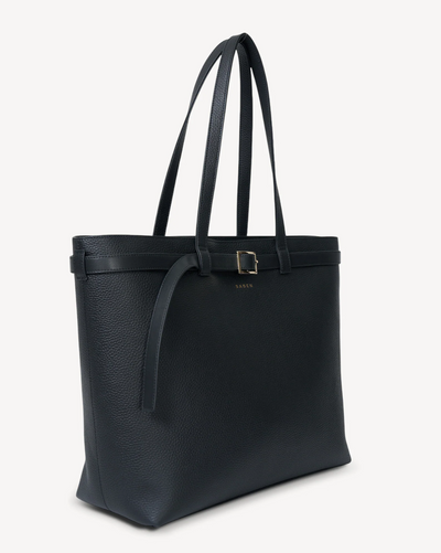 Tia Shoulder Bag (Black + Bronze Interior)