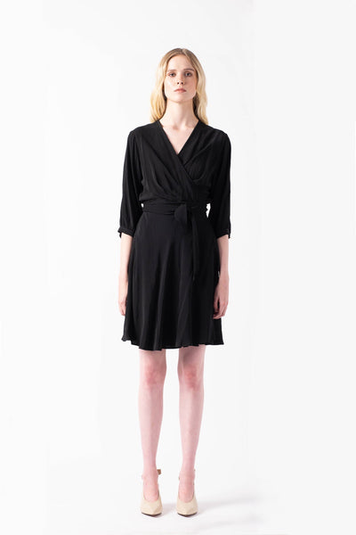 Mini Wrap Dress (Black)