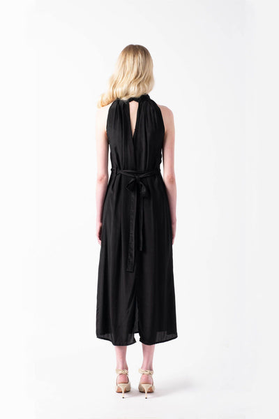 Bow Halter Dress (Black )