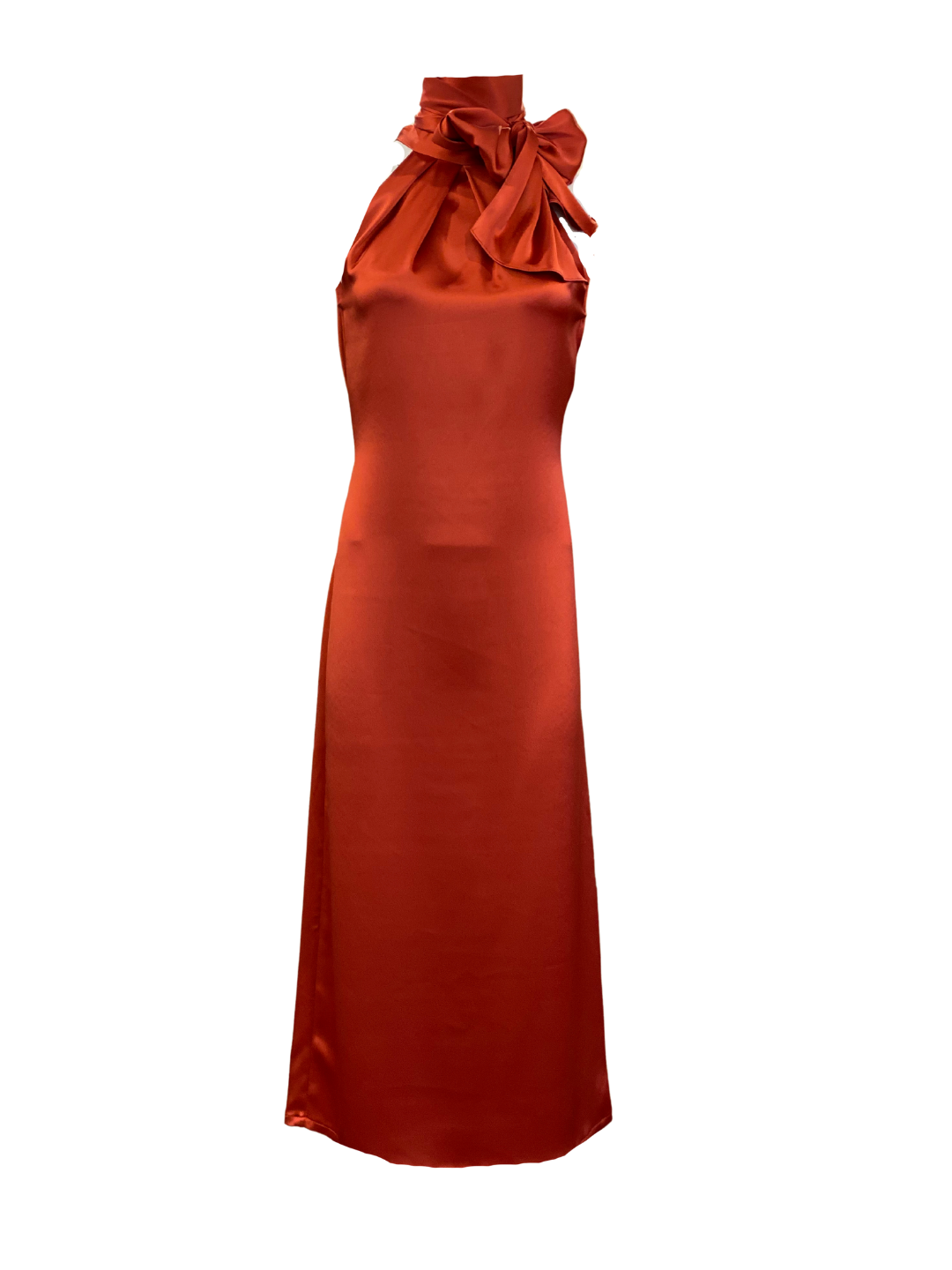 Bow Halter Dress Midi (Chilli - Limited Edition)