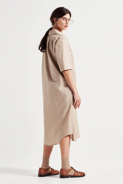 THE DEVERE SHIRT-DRESS (TAUPE)